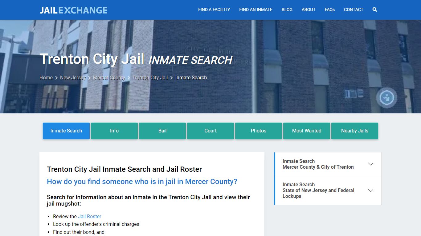 Inmate Search: Roster & Mugshots - Trenton City Jail, NJ